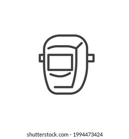 Icono de línea de máscara de soldadura. signo de estilo lineal para concepto móvil y diseño web. Icono vectorial de contorno de máscara de soldadura. Símbolo, ilustración del logotipo. Gráficos vectoriales