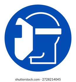 Schweißmaske muss getragen werden, Schweißhelm muss in diesem Bereich getragen werden, Schweißmasken-Symbol, Schweißschutzmasken-Etikett