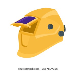 Welding mask with open face glass isolated. Vector illustration.