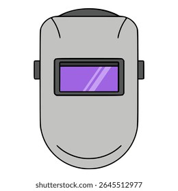 welding mask protection safety work flat color vector illustration template design
