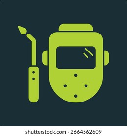 Welding mask trendy useful vector Illustration design beautiful colorful green background.eps