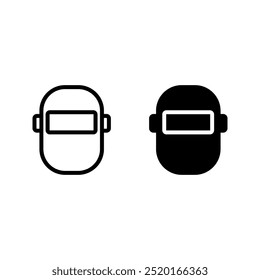 Conjunto de iconos de Vector de máscara de soldadura con color de pantalla en blanco editable