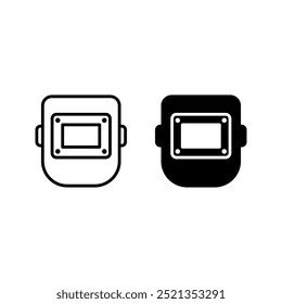 Conjunto de iconos de Vector de máscara de soldadura con color de pantalla en blanco editable