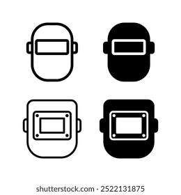 Conjunto de iconos de Vector de máscara de soldadura con color de pantalla en blanco editable