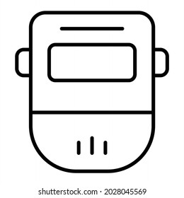 Icono de contorno de vectores de máscara de soldadura aislado en fondo blanco
