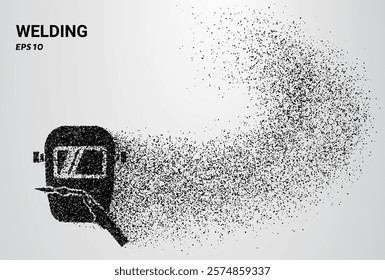Welding of particles. Welding consists of small circles. Vector illustration.