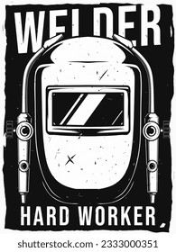 afiche de soldadura para trabajador duro