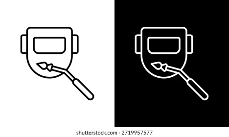 Welding Process Outline White Icon Set Design