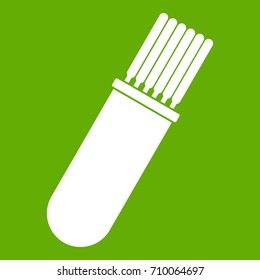 Welding rods icon white isolated on green background. Vector illustration