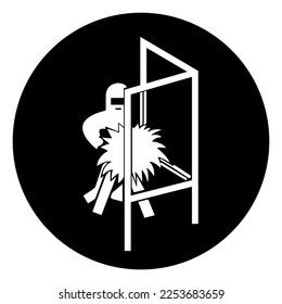 Signo de símbolo de pantalla de soldadura, Ilustración de vectores, Aislamiento de la etiqueta de fondo blanco. EPS10 
