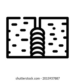 vector de icono de línea de costura de soldadura. signo de costura de soldadura. símbolo de contorno aislado ilustración negra