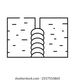 welding seam line icon vector. welding seam sign. isolated contour symbol black illustration