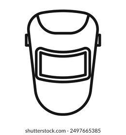 welding shield cover icon Black line art vector