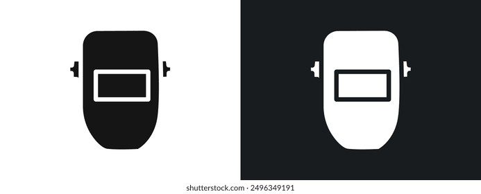 Schweißen Schild Abdeckung Symbol lineare Grafik Set Vektor in Schwarz