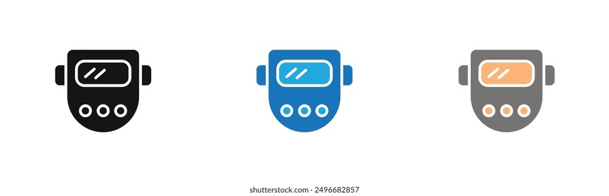 welding shield cover icon outline collection or set in black and white