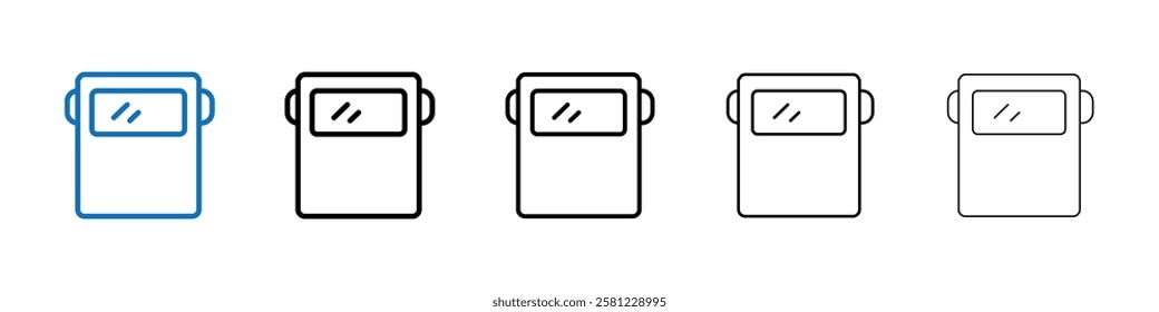 welding shield cover icon Outline vector logo for web ui