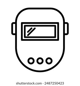 marca del logotipo lineal de la cubierta del escudo de soldadura en blanco y negro