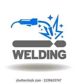 Welding Steel Industry Manufacturing Construction Logo. Welding torch spark icon vector.