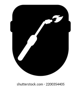 Welding technology icon, metal tool equipment symbol, safe weld vector illustration .