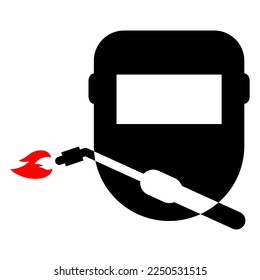 Welding technology icon, metal tool equipment symbol, safe weld vector illustration .