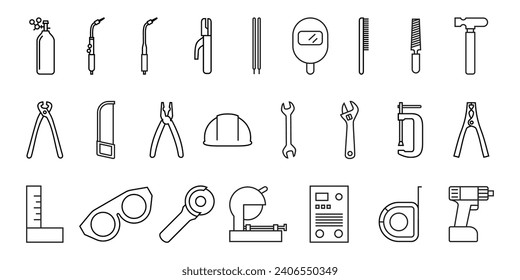 soldadura herramienta colección de iconos.plantillas de iconos vectoriales editables y modificables