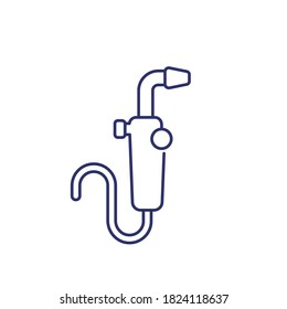 icono de línea de herramienta de soldadura en blanco