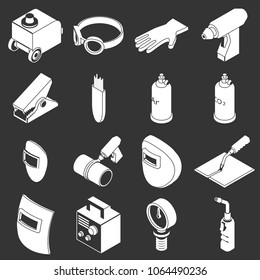 Welding tools icons set vector white isolated on grey background 