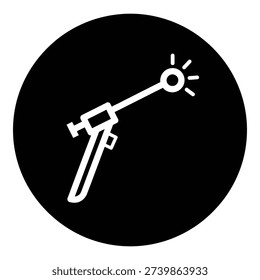 Welding torch icon with flame industrial tool for metalwork and fabrication icon