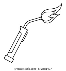 Welding torch icon in outline style isolated vector illustration