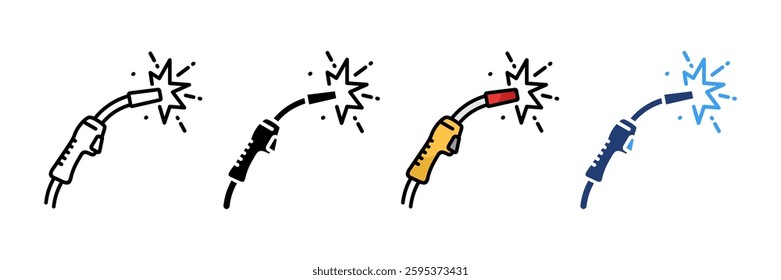 Welding Torch Icon Set Multiple Style Collection