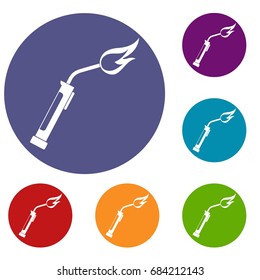 Welding torch icons set