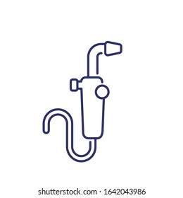 welding torch line icon on white