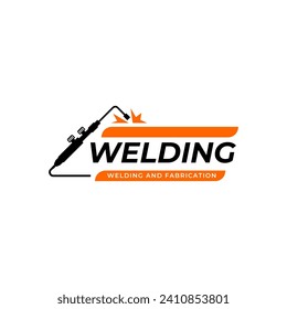 Welding torch logo design. Welder tool vector design. Welding work logotype.