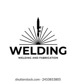 Welding torch logo design. Welder tool vector design. Welding work logotype.