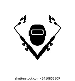 Design des Schweiß-Logos. Vektordesign des Schweißwerkzeugs. Schweißarbeitetyp