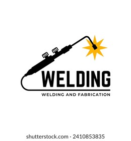 Welding torch logo design. Welder tool vector design. Welding work logotype.