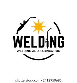 Welding torch logo design. Welder tool vector design. Welding work logotype.