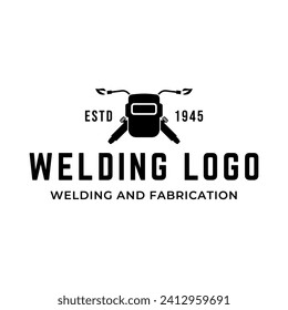 Welding torch logo design. Welder tool vector design. Welding work logotype.