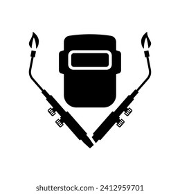 Welding torch logo design. Welder tool vector design. Welding work logotype.