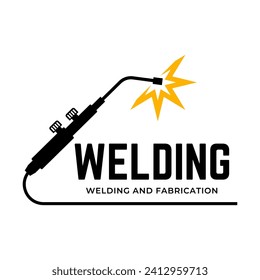Welding torch logo design. Welder tool vector design. Welding work logotype.