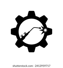 Welding torch logo design. Welder tool vector design. Welding work logotype.