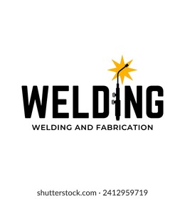 Welding torch logo design. Welder tool vector design. Welding work logotype.