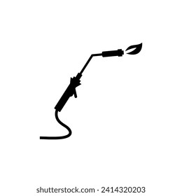 Diseño del logotipo de la antorcha soldadura. Diseño vectorial de herramientas de soldadura. Logotipo de trabajo de soldadura.