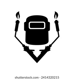 Design des Schweiß-Logos. Vektordesign des Schweißwerkzeugs. Schweißarbeitetyp