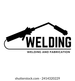 Welding torch logo design. Welder tool vector design. Welding work logotype.