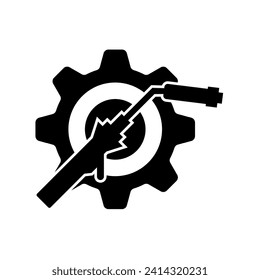 Welding torch logo design. Welder tool vector design. Welding work logotype.