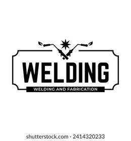 Welding torch logo design. Welder tool vector design. Welding work logotype.