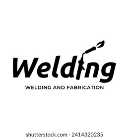 Welding torch logo design. Welder tool vector design. Welding work logotype.