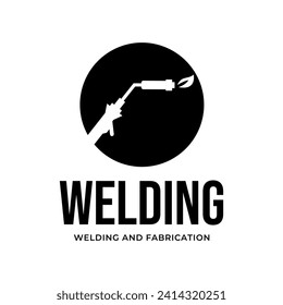 Welding torch logo design. Welder tool vector design. Welding work logotype.