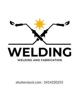 Welding torch logo design. Welder tool vector design. Welding work logotype.